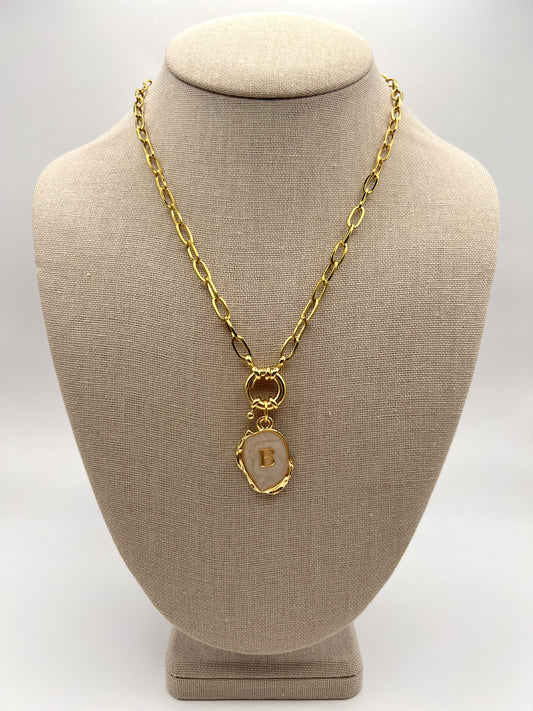 Nude Initial Necklace