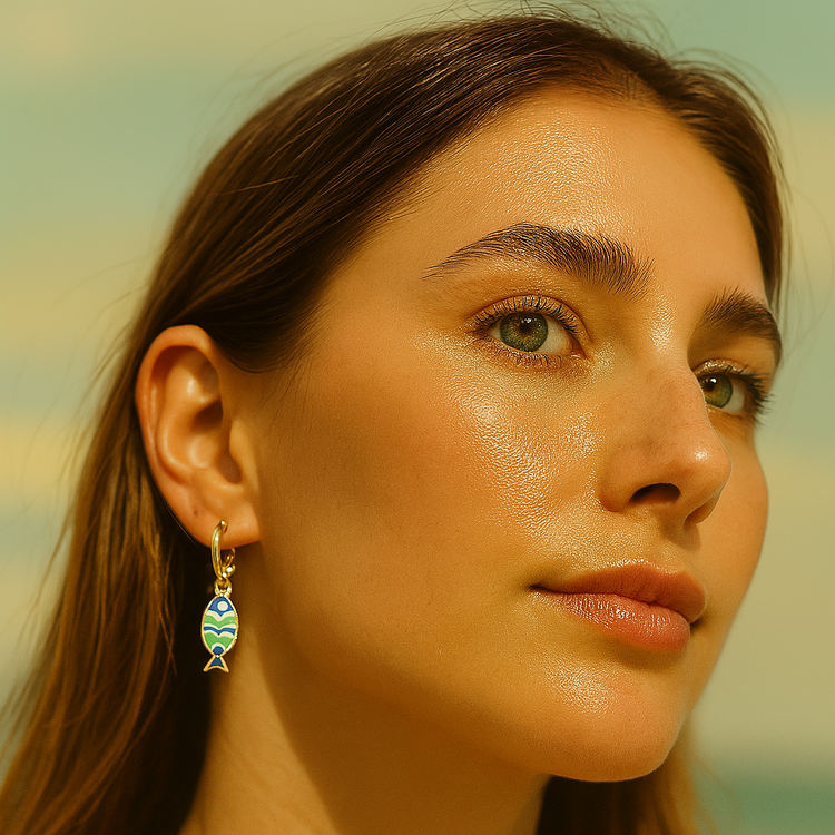 Mediterranean Breeze necklace with natural stones and gold accents