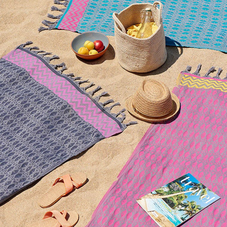 Turkish cotton peshtemal towel and soft throw blanket styled for home décor