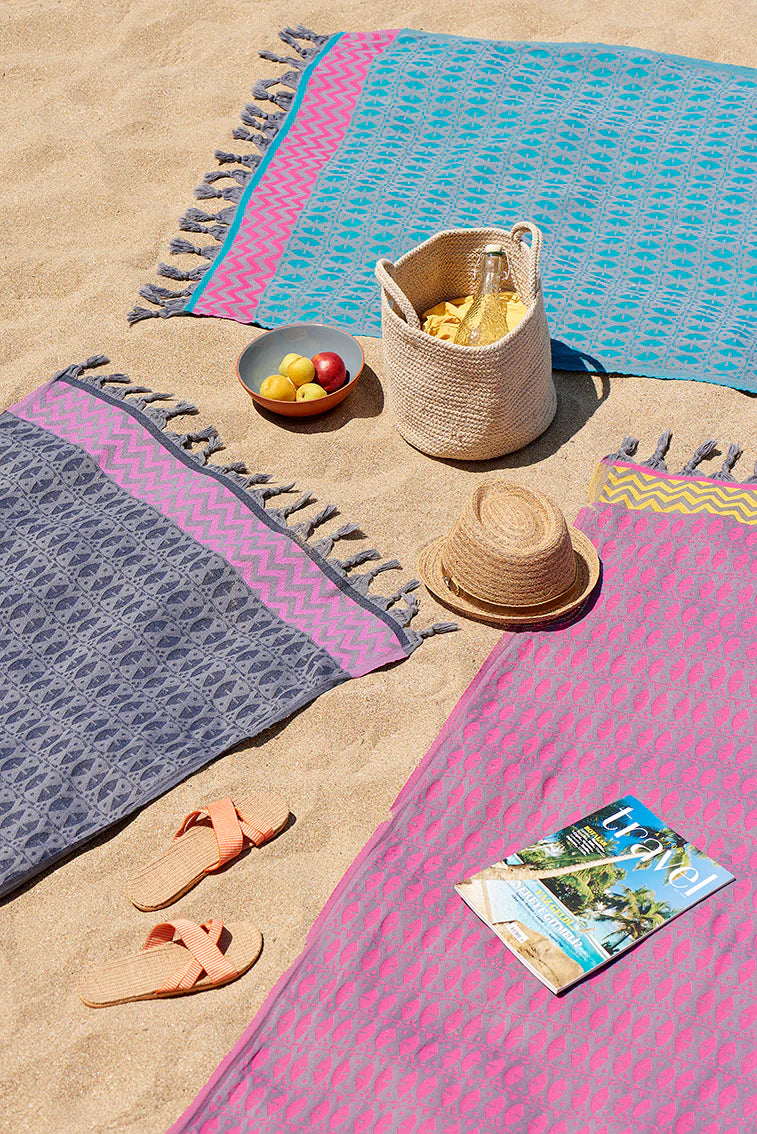 Turquoise 'Adinkra' Peshtemal