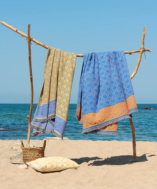 Blue 'Chichen Itza' Summer Throw