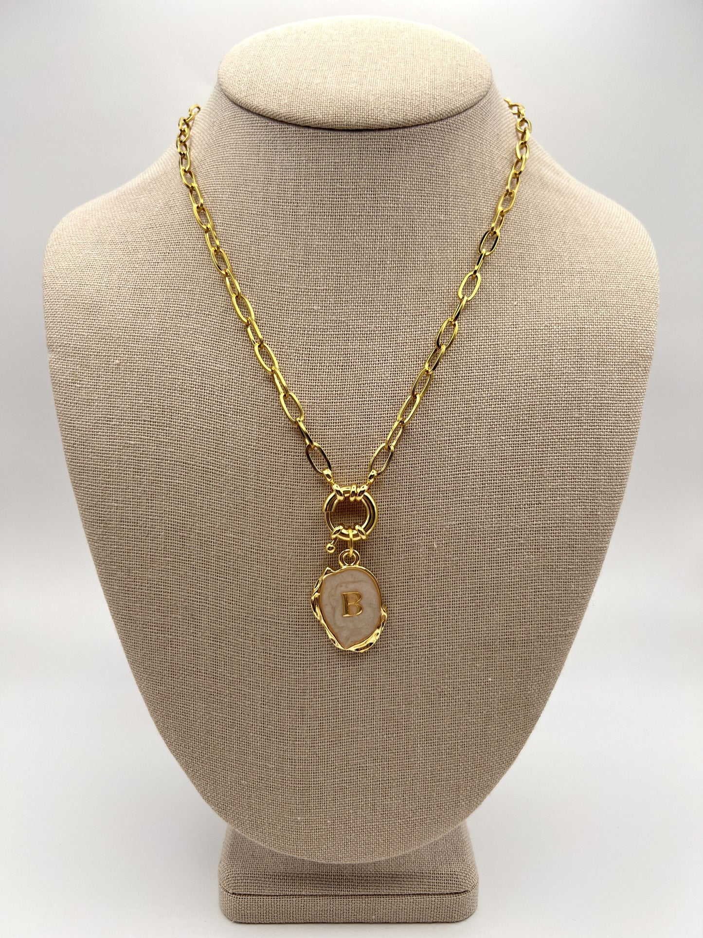 Nude Initial Necklace