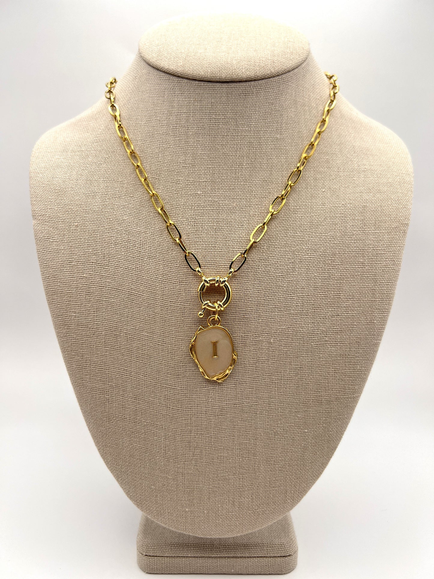 Nude Initial Necklace
