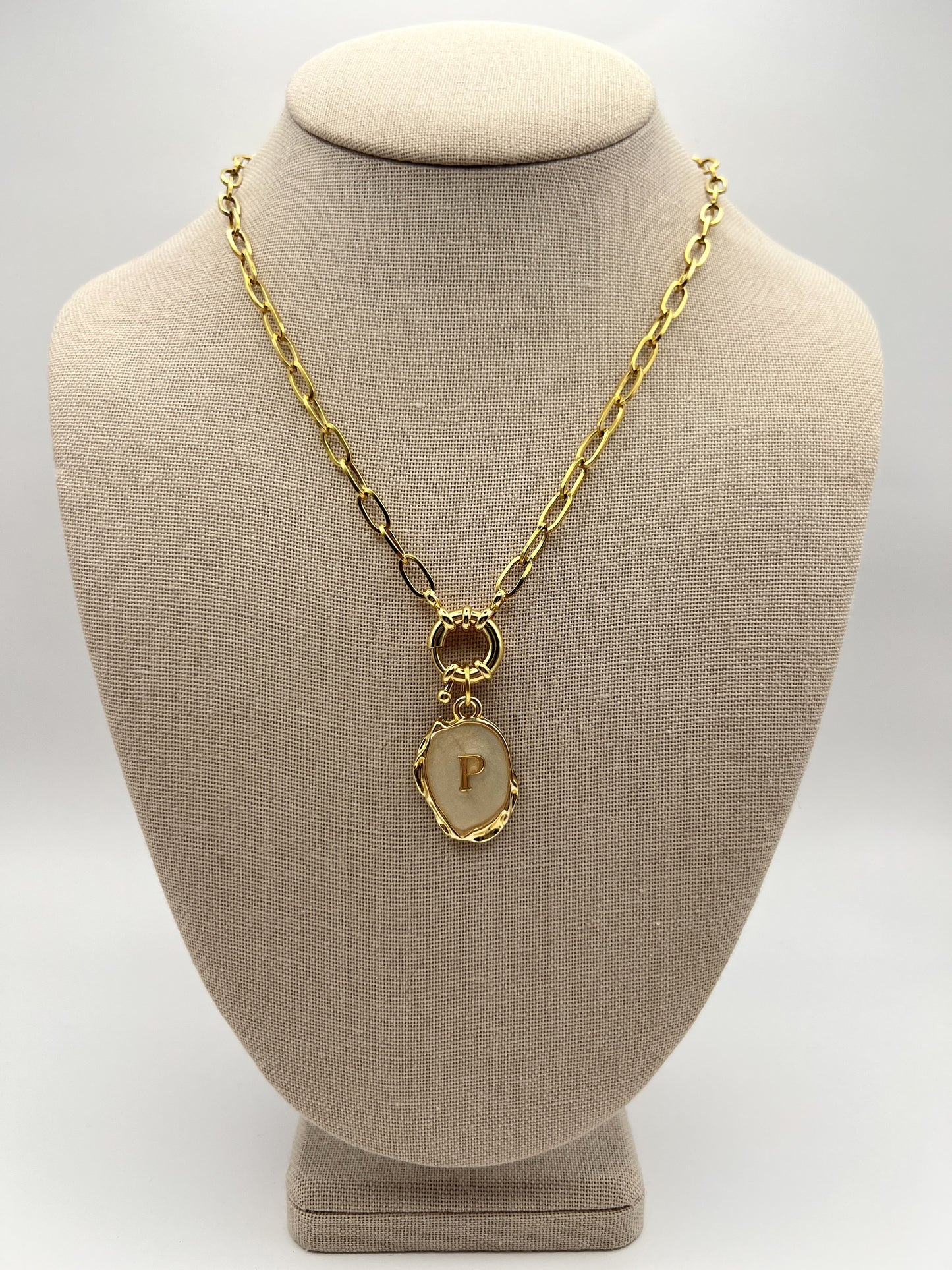 Nude Initial Necklace