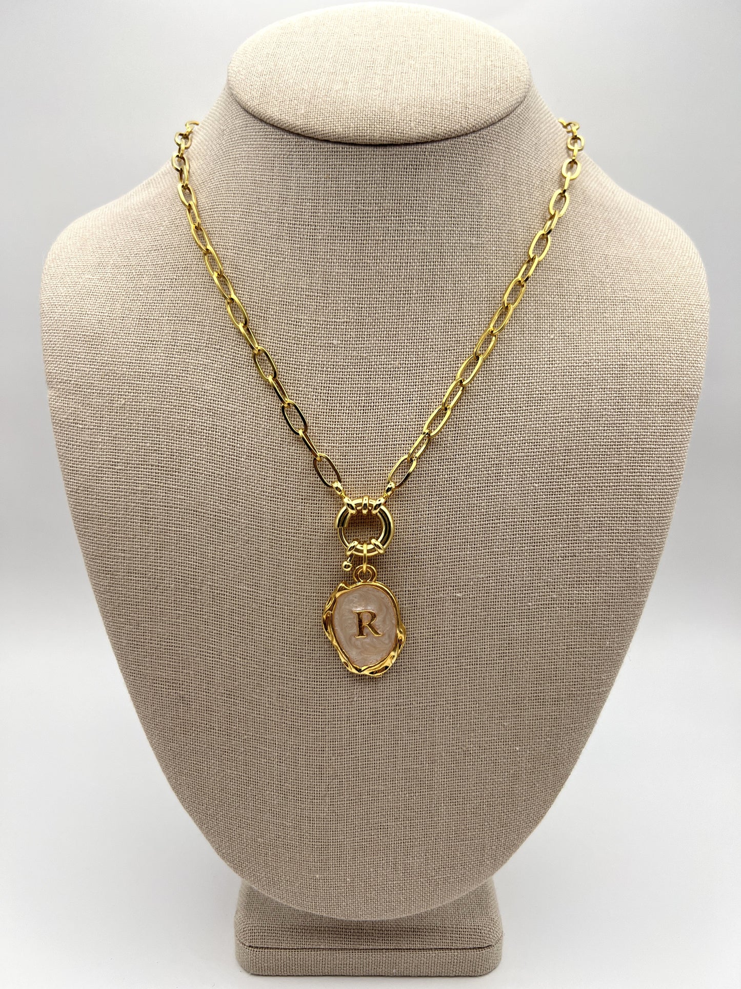 Nude Initial Necklace