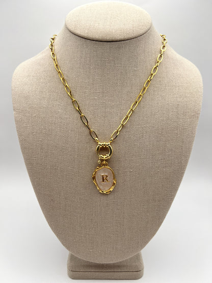 Nude Initial Necklace