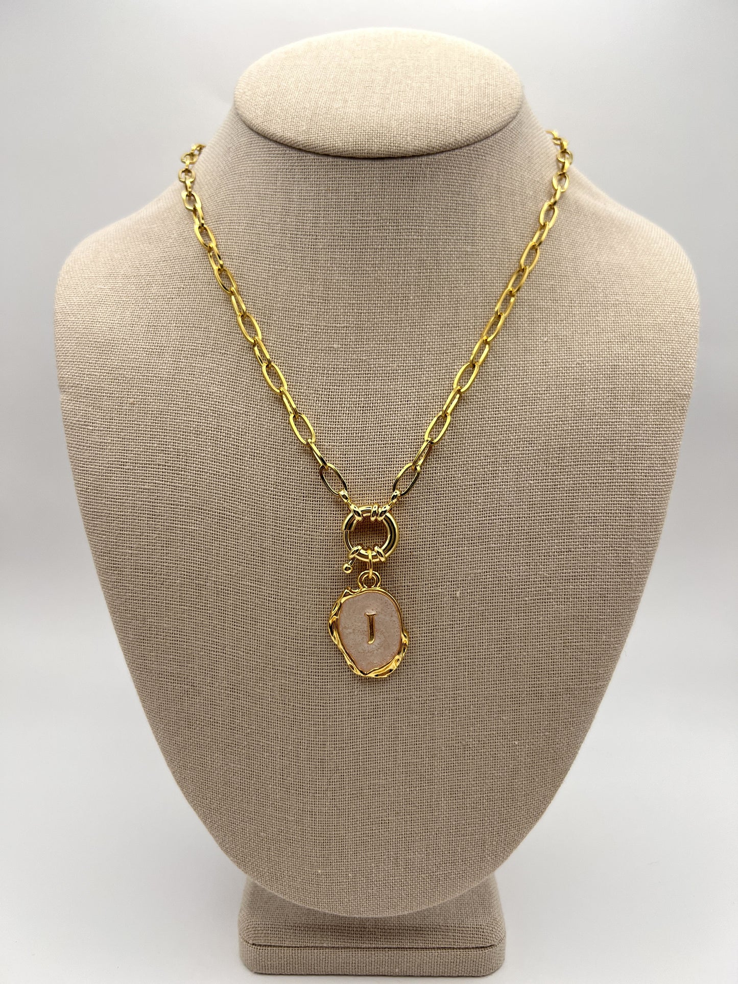 Nude Initial Necklace