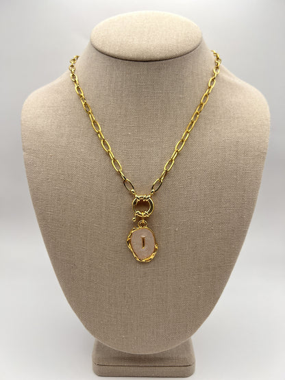 Nude Initial Necklace