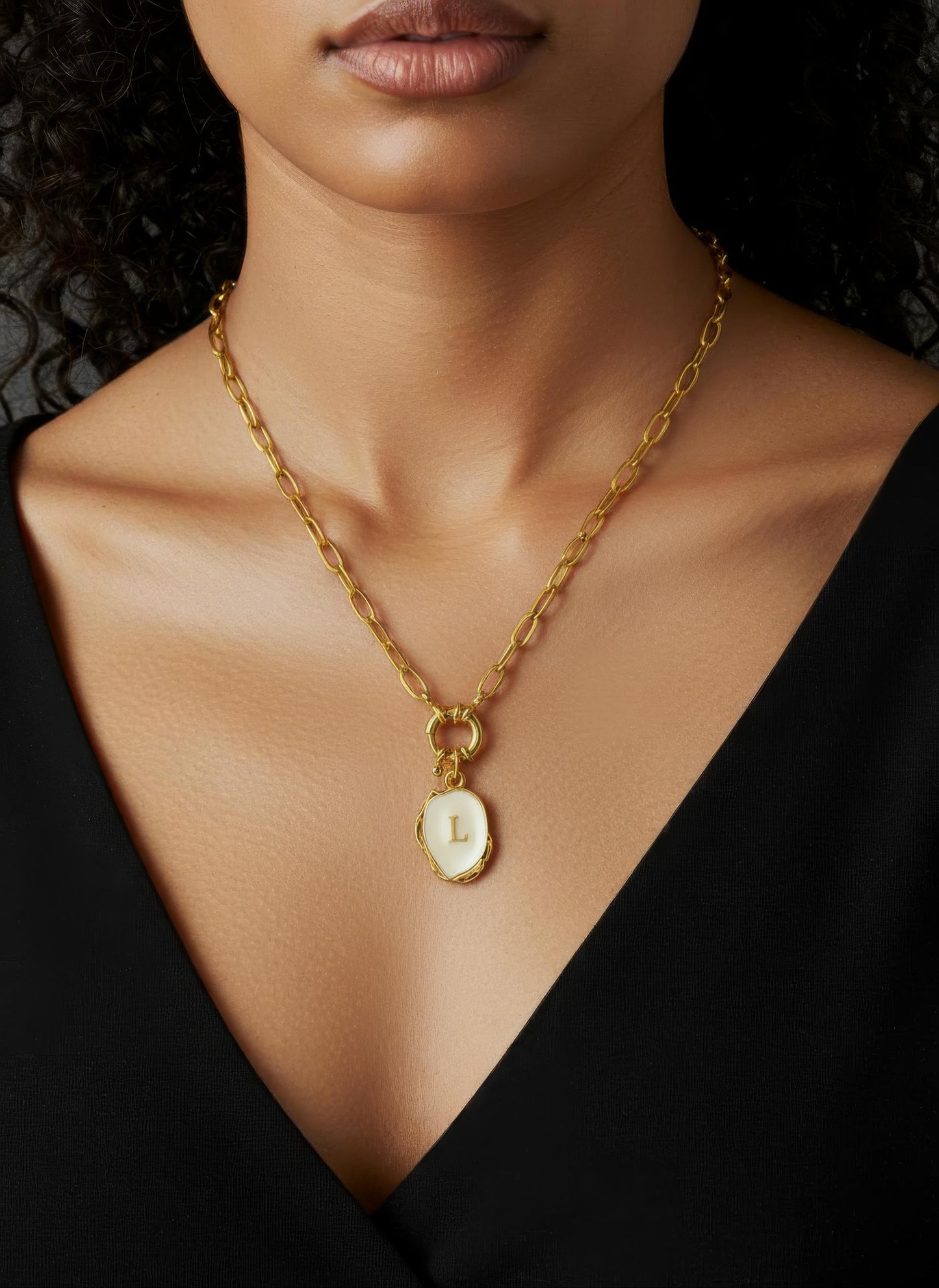 White Initial Necklace
