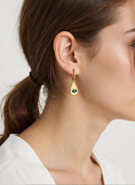 Teardrop Blue Eye Earrings