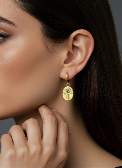 Aegean Hamsa Earrings