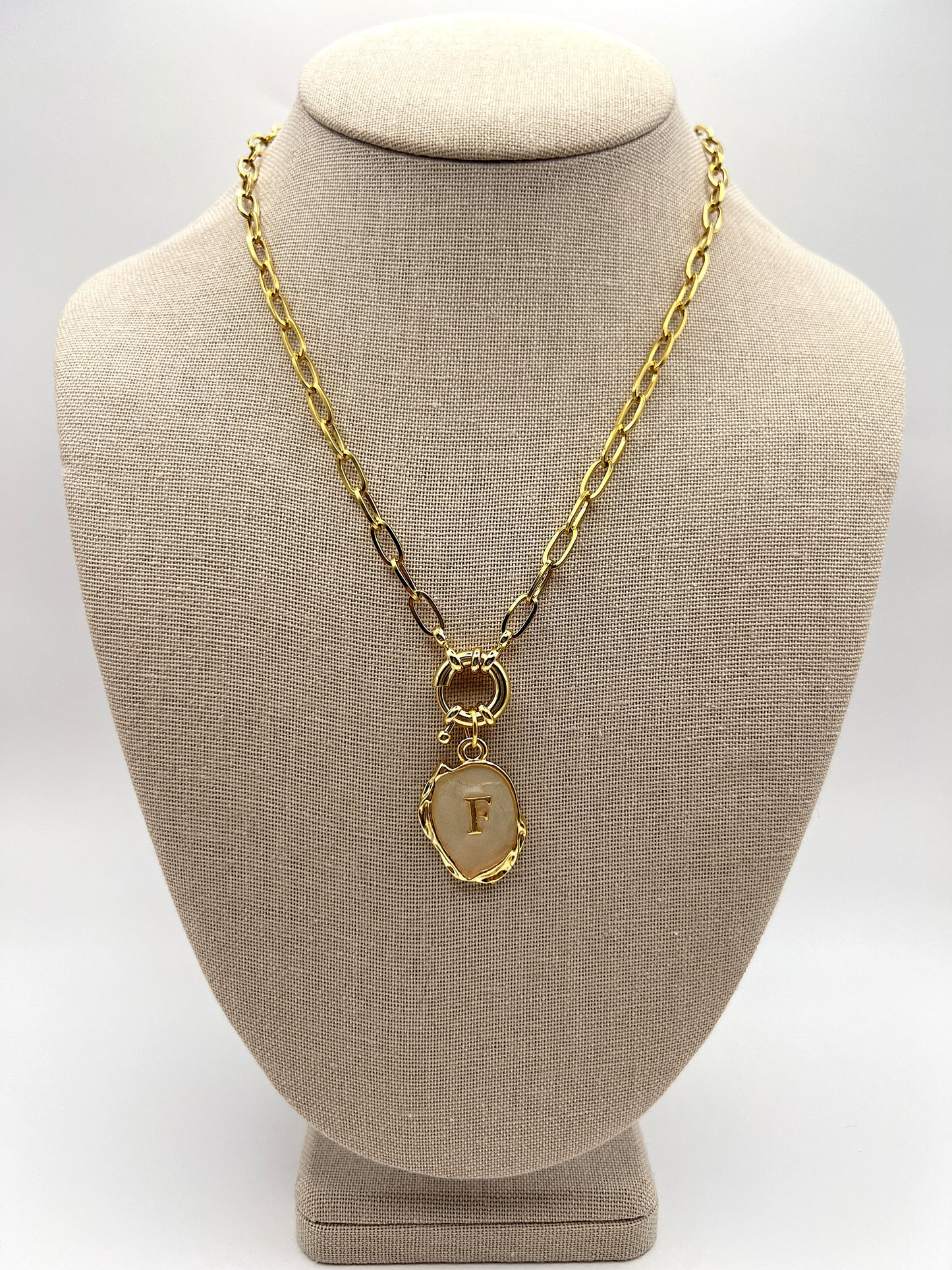 Nude Initial Necklace