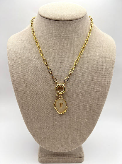 Nude Initial Necklace