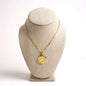 Gold-plated Gemini zodiac necklace with cubic zirconia stones