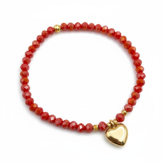 Coral Heart Bracelet
