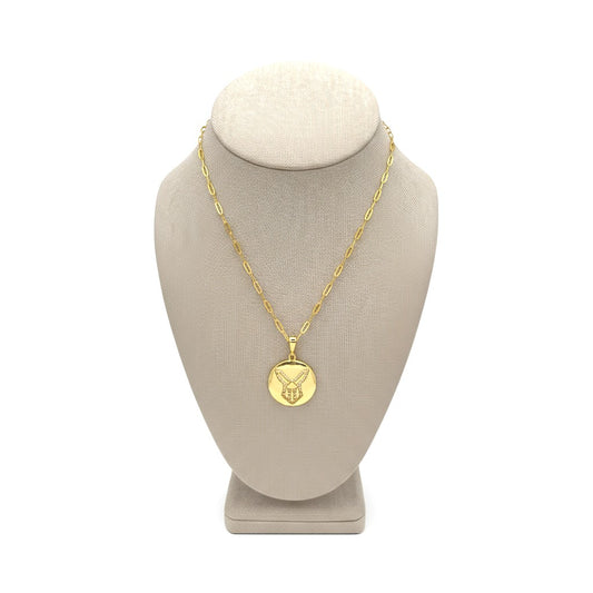 Gold-plated Capricorn zodiac necklace with cubic zirconia stones