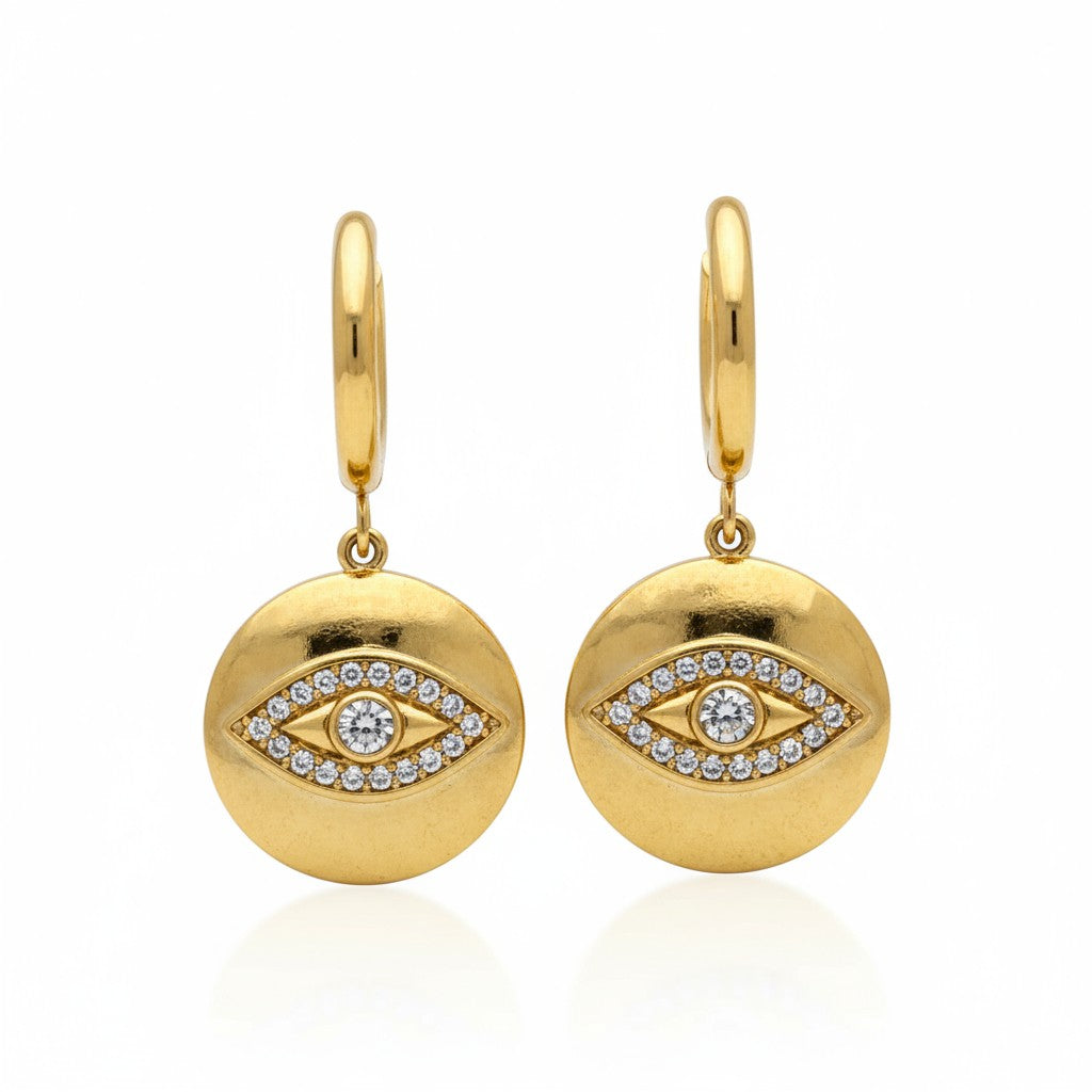 Luminous Eye Medallion Earrings