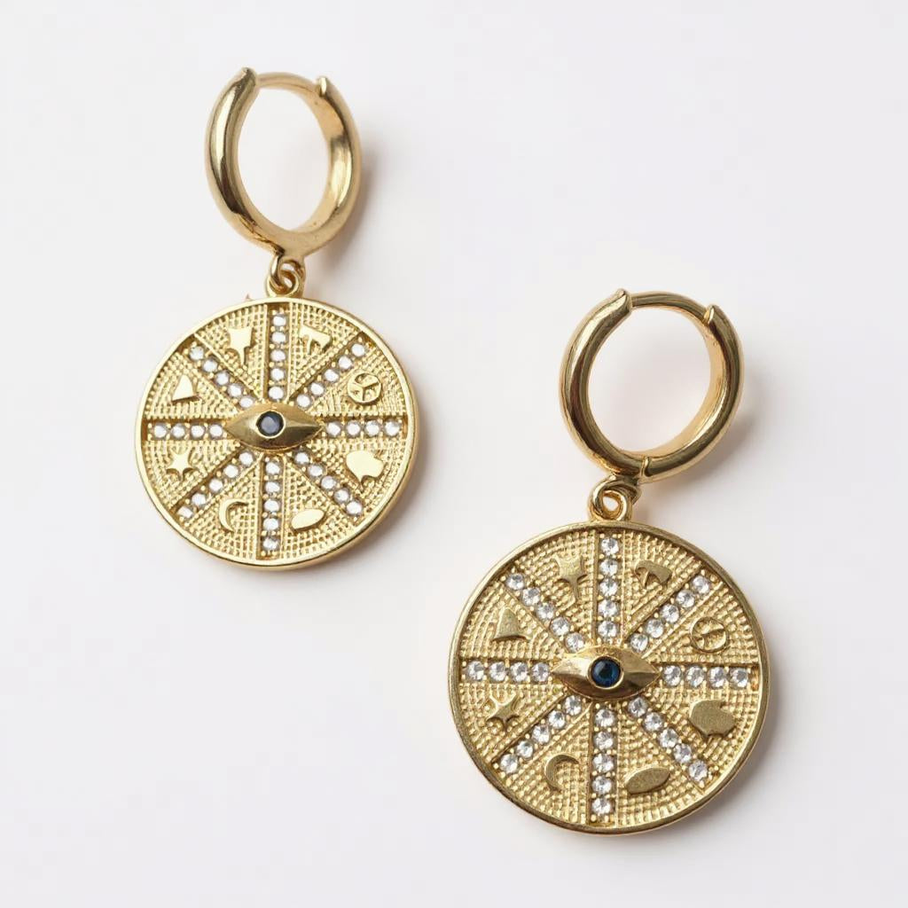Fortuna Compass Earring